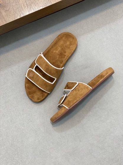  Loro Piana Men's Sandal Slippers Calfskin Suede #3210 - Image 8