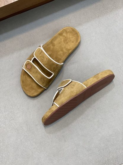  Loro Piana Men's Sandal Slippers Calfskin Suede #3208 - Image 4