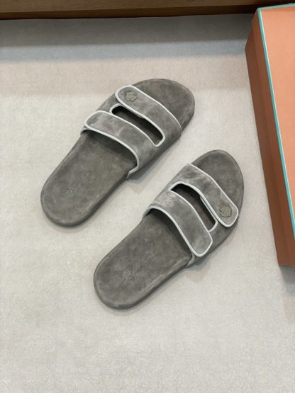  Loro Piana Men's Sandal Slippers Calfskin Suede #3206 - Image 4