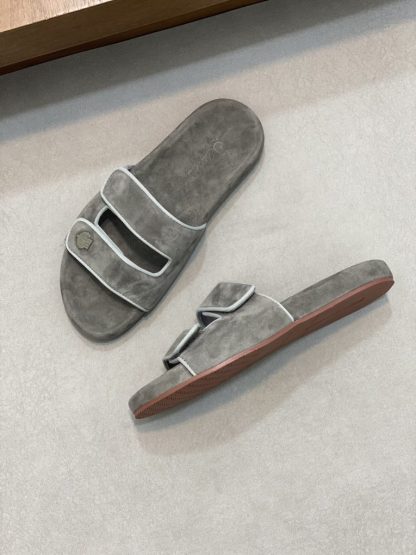  Loro Piana Men's Sandal Slippers Calfskin Suede #3206 - Image 5
