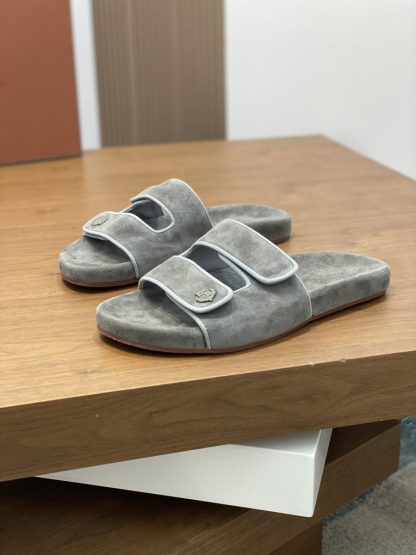  Loro Piana Men's Sandal Slippers Calfskin Suede #3206 - Image 6