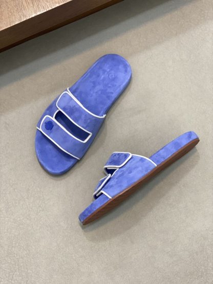  Loro Piana Men's Sandal Slippers Calfskin Suede #3204 - Image 4