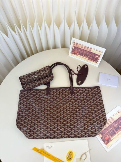  Goyard Saint Louis PM Bag Tote Bags Burgundy #3354 - Image 4