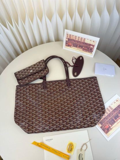  Goyard Saint Louis PM Bag Tote Bags Burgundy #3354 - Image 7
