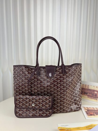  Goyard Saint Louis PM Bag Tote Bags Burgundy #3354 - Image 9