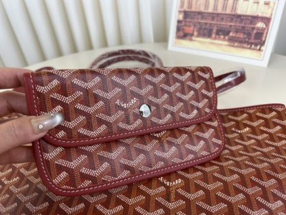  Goyard Saint Louis PM Bag Tote Bags Red #3355 - Image 7