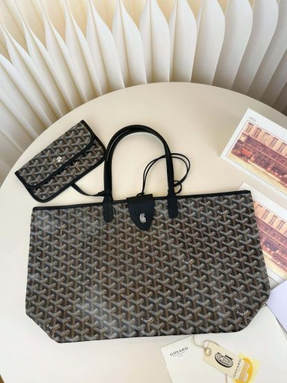  Goyard Saint Louis PM Bag Tote Bags Black #3360 - Image 21