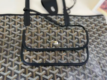  Goyard Saint Louis PM Bag Tote Bags Black #3360 - Image 19
