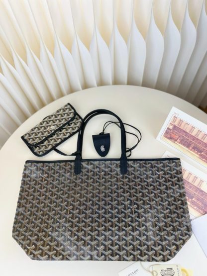  Goyard Saint Louis PM Bag Tote Bags Black #3360 - Image 22