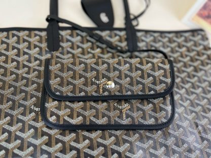  Goyard Saint Louis PM Bag Tote Bags Black #3360 - Image 15