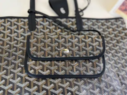  Goyard Saint Louis PM Bag Tote Bags Black #3360 - Image 5