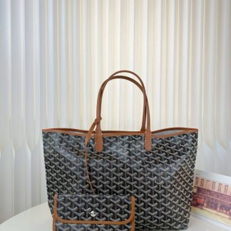 Replica Goyard Saint Louis PM Bag Tote Bags Black & Tan #3359