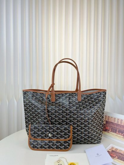 Replica Goyard Saint Louis PM Bag Tote Bags Black & Tan #3359