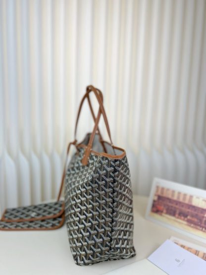  Goyard Saint Louis PM Bag Tote Bags Black & Tan #3359 - Image 14