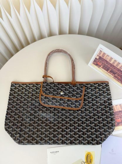  Goyard Saint Louis PM Bag Tote Bags Black & Tan #3359 - Image 15