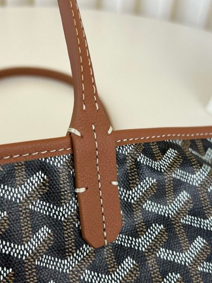  Goyard Saint Louis PM Bag Tote Bags Black & Tan #3359 - Image 8