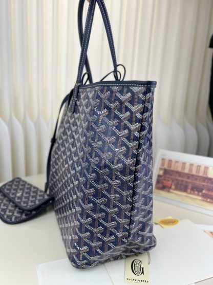  Goyard Saint Louis PM Bag Tote Bags Navy Blue #3362 - Image 14