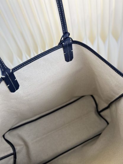  Goyard Saint Louis PM Bag Tote Bags Navy Blue #3362 - Image 12