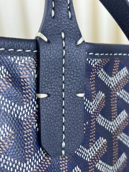  Goyard Saint Louis PM Bag Tote Bags Navy Blue #3362 - Image 4