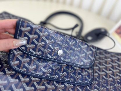  Goyard Saint Louis PM Bag Tote Bags Navy Blue #3362 - Image 5