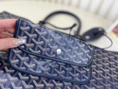  Goyard Saint Louis PM Bag Tote Bags Navy Blue #3362 - Image 5