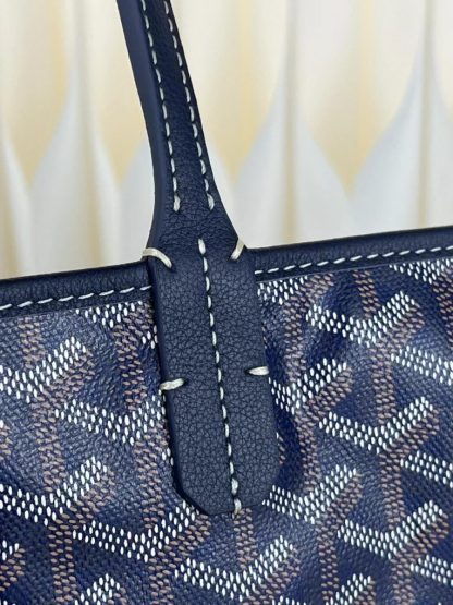  Goyard Saint Louis PM Bag Tote Bags Navy Blue #3362 - Image 6
