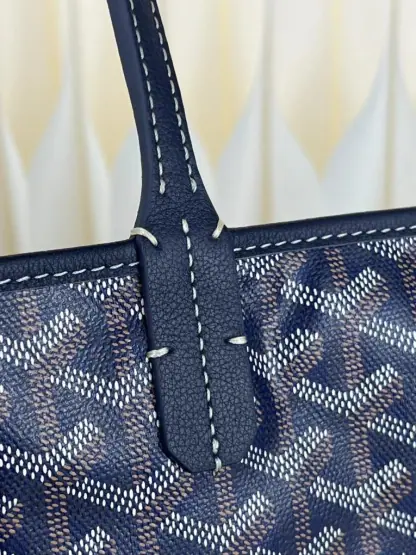  Goyard Saint Louis PM Bag Tote Bags Navy Blue #3362 - Image 6
