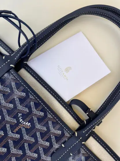  Goyard Saint Louis PM Bag Tote Bags Navy Blue #3362 - Image 8
