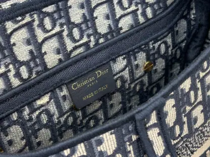  Saddle Bag Blue Dior Oblique Embroidery #3257 - Image 11