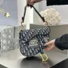  Saddle Bag Blue Dior Oblique Embroidery #3257 - Image 13