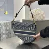  Saddle Bag Blue Dior Oblique Embroidery #3257 - Image 14