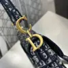  Saddle Bag Blue Dior Oblique Embroidery #3257 - Image 16