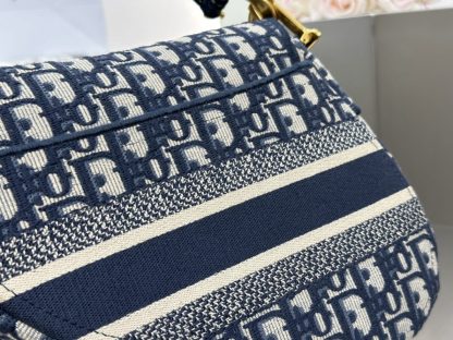  Saddle Bag Blue Dior Oblique Embroidery #3257 - Image 4