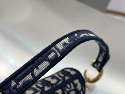  Saddle Bag Blue Dior Oblique Embroidery #3257 - Image 6