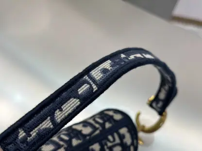  Saddle Bag Blue Dior Oblique Embroidery #3257 - Image 6