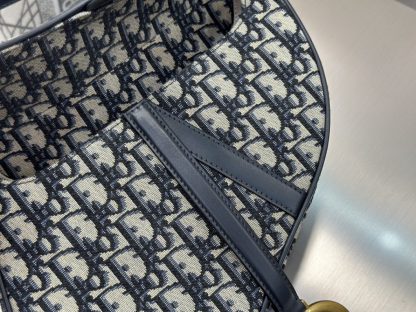  Dior Saddle Bag with Strap Blue Dior Oblique Jacquard #3255 - Image 12