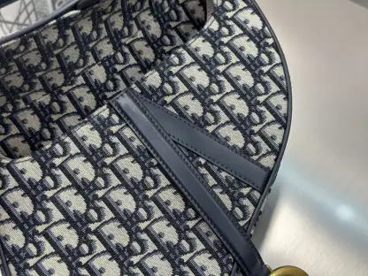  Dior Saddle Bag with Strap Blue Dior Oblique Jacquard #3255 - Image 12