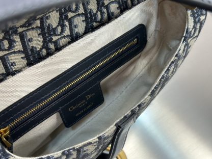  Dior Saddle Bag with Strap Blue Dior Oblique Jacquard #3255 - Image 14