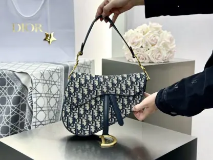 Replica Dior Saddle Bag with Strap Blue Dior Oblique Jacquard #3255