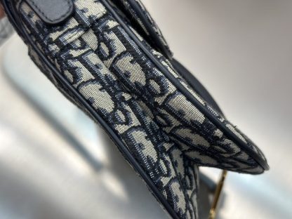  Dior Saddle Bag with Strap Blue Dior Oblique Jacquard #3255 - Image 6