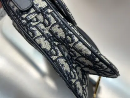  Dior Saddle Bag with Strap Blue Dior Oblique Jacquard #3255 - Image 6