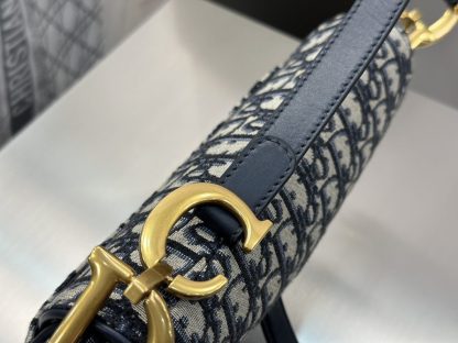  Dior Saddle Bag with Strap Blue Dior Oblique Jacquard #3255 - Image 8