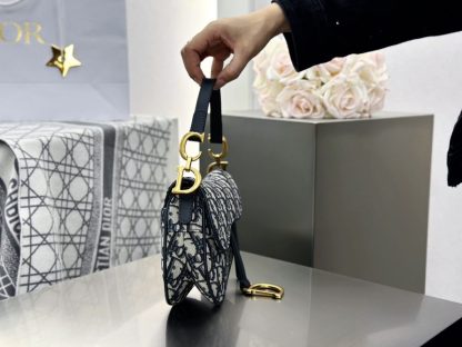  Mini Saddle Bag with Strap Blue Dior Oblique Jacquard #3256 - Image 5