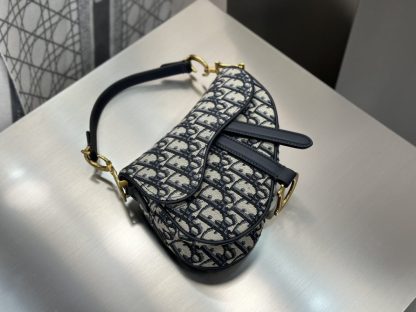  Mini Saddle Bag with Strap Blue Dior Oblique Jacquard #3256 - Image 2