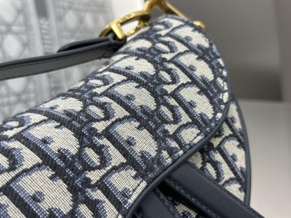  Mini Saddle Bag with Strap Blue Dior Oblique Jacquard #3256 - Image 14