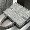  Medium Dior Book Tote Ecru and Gray Toile de Jouy Embroidery #3272 - Image 3