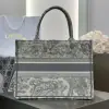  Medium Dior Book Tote Ecru and Gray Toile de Jouy Embroidery #3272 - Image 8
