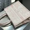  Medium Dior Book Tote Ecru and Pink Toile de Jouy Embroidery #3271 - Image 8
