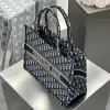  Dior Medium Dior Book Tote Ecru and Blue Dior Oblique Embroidery #3264 - Image 9