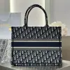  Dior Medium Dior Book Tote Ecru and Blue Dior Oblique Embroidery #3264 - Image 3